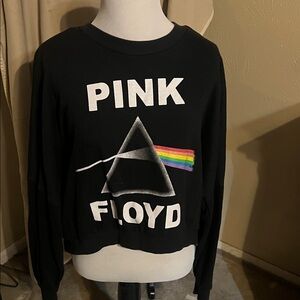 Cotton On Black Pink Floyd Crew Neck crop Sweater